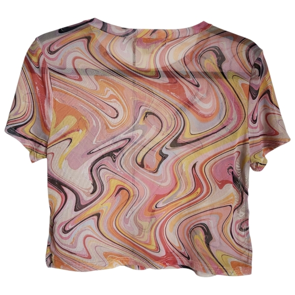 Gaze Psychedlic Sheer Crop Top - Picture 2 of 3
